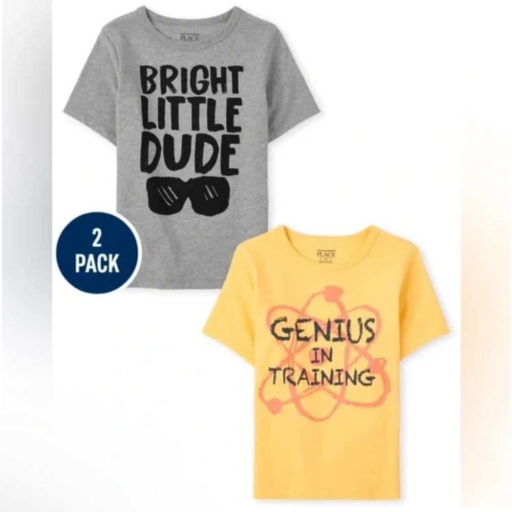 The Children's Place Kids Graphic Tees - Gray and Yellow